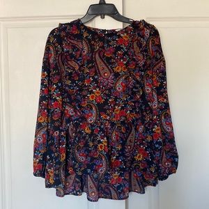 H&M floral/paisley Peplum Blouse